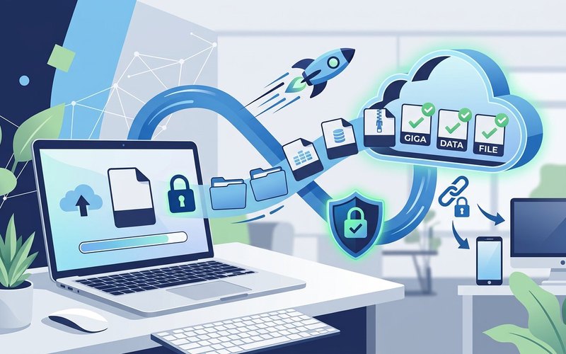 Condivisione di file grandi via cloud con link temporaneo