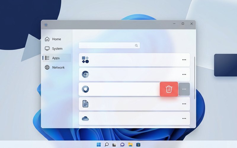 Finestra App installate di Windows 11 con pulsante Disinstalla